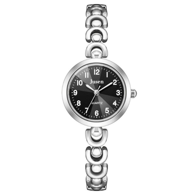 Full Metal Fashion Dame Armbåndsur Antal Display Quartz Watch