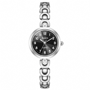 Full Metal Fashion Dame Armbåndsur Antal Display Quartz Watch