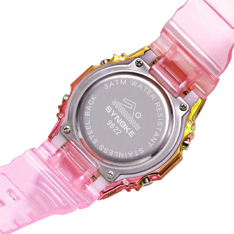 Gradient Color Watch Case Fashion Style Kvinder Mænd Lysende Display Par Digital Watch