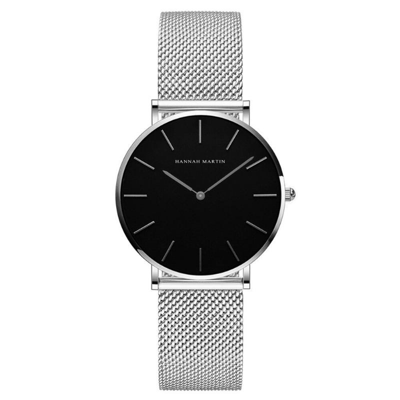 Hannah Martin Ch36 Mode Casual Enkel Big Dial Steel Mesh Rem Vandtæt Kvarts Kvartsur