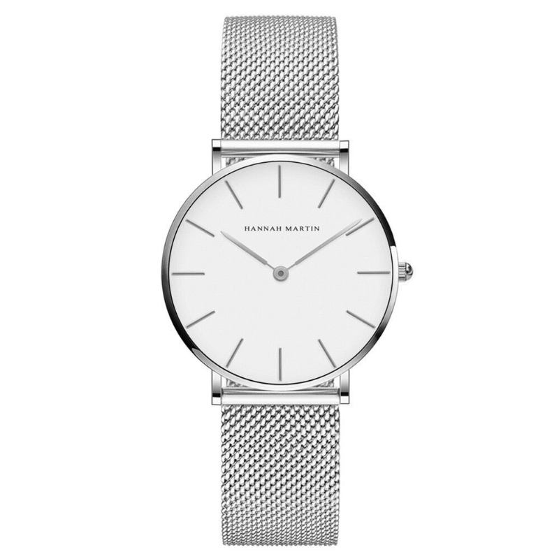 Hannah Martin Ch36 Mode Casual Enkel Big Dial Steel Mesh Rem Vandtæt Kvarts Kvartsur