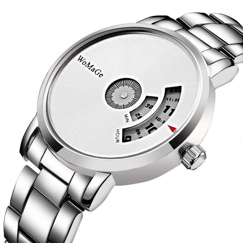 Herreur Modelegeret Rustfrit Stålbånd Business Digital Quartz Watch