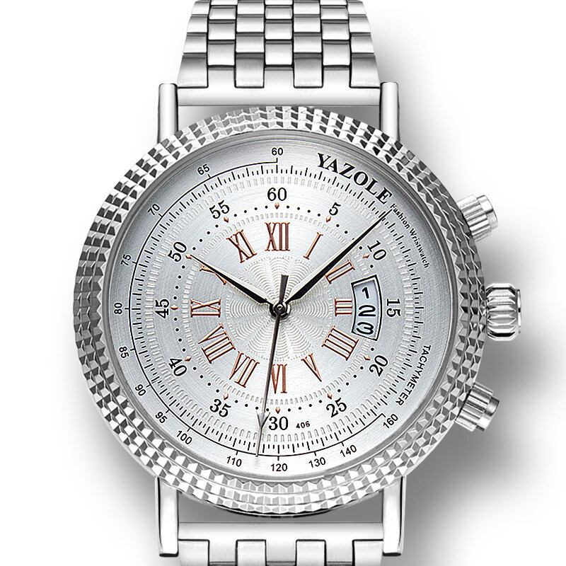 Læderrem Romertal Crystal Dial Fashion Herre Quartz Watch