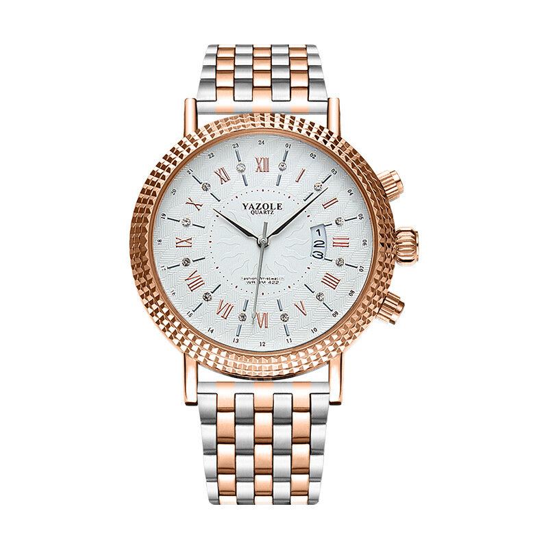 Læderrem Romertal Crystal Dial Fashion Herre Quartz Watch