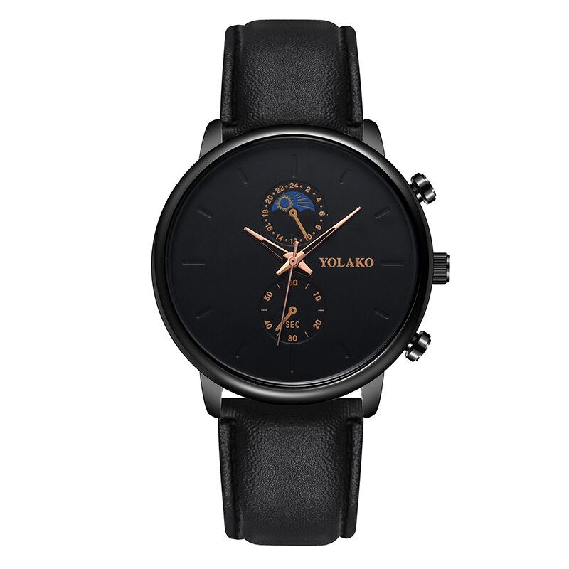 Masculino Fashion Style Vandtæt Mænd Læderrem Quartz Watch