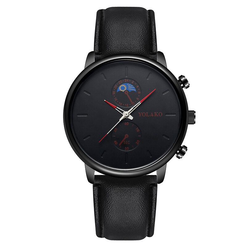 Masculino Fashion Style Vandtæt Mænd Læderrem Quartz Watch