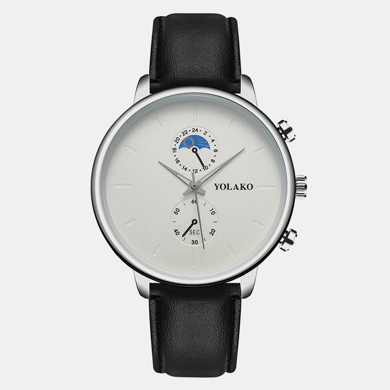 Masculino Fashion Style Vandtæt Mænd Læderrem Quartz Watch