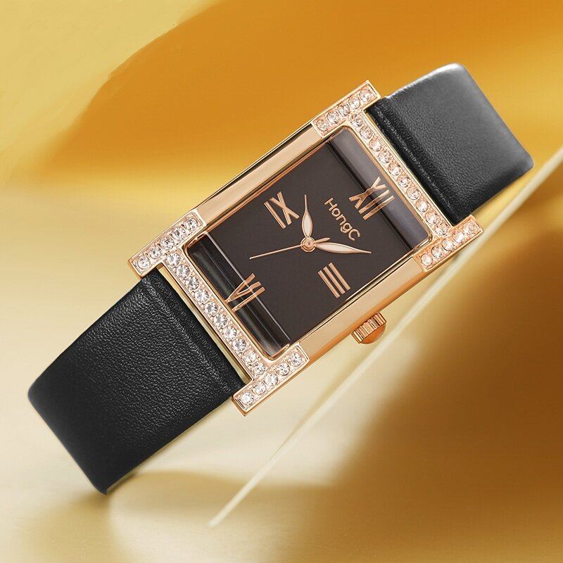 Mode Afslappet Elegant Rhinestone Dekoration Lysende Display Levetid Vandtæt Kvinder Quartz Watch