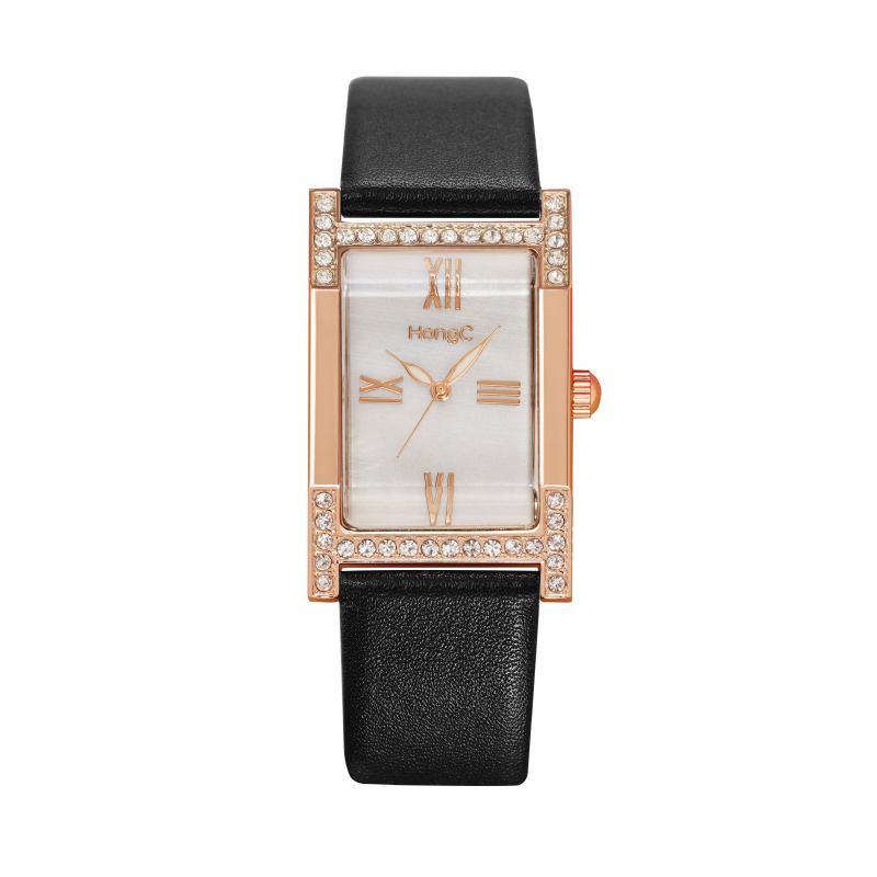 Mode Afslappet Elegant Rhinestone Dekoration Lysende Display Levetid Vandtæt Kvinder Quartz Watch