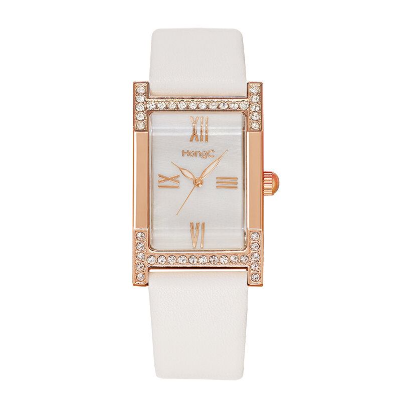 Mode Afslappet Elegant Rhinestone Dekoration Lysende Display Levetid Vandtæt Kvinder Quartz Watch