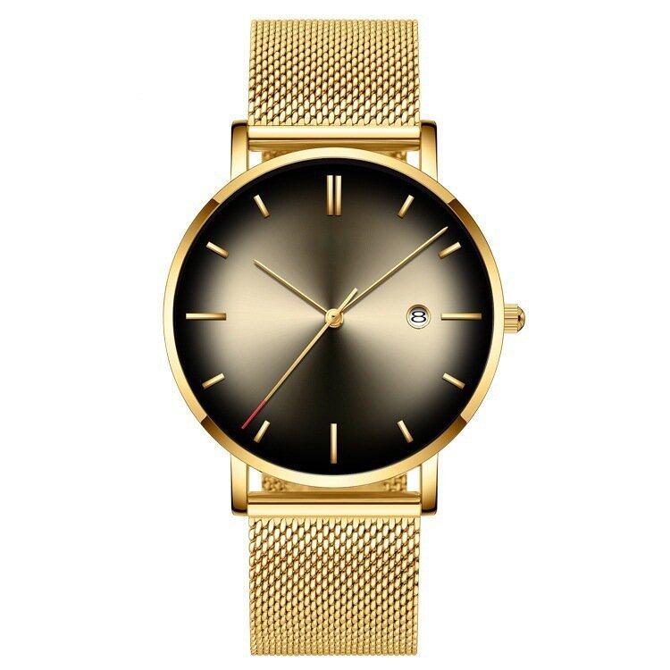 Mode Casual Alloy Business Gradient Color Multi-funktion Mesh Strap Quartz Watch