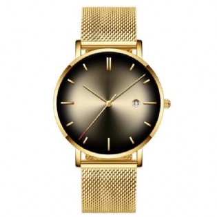 Mode Casual Alloy Business Gradient Color Multi-funktion Mesh Strap Quartz Watch