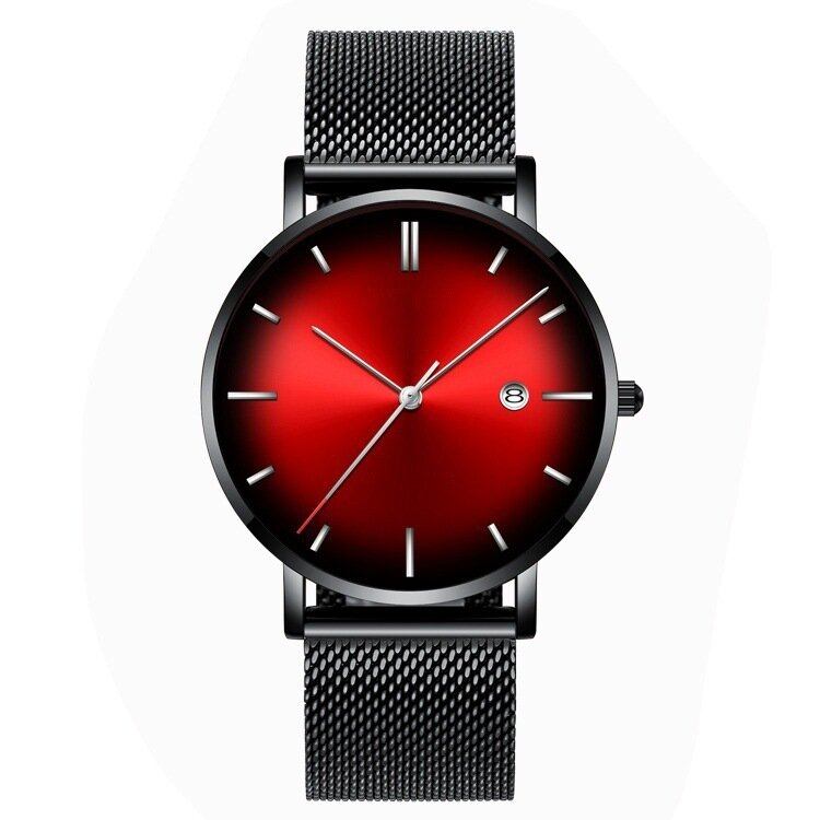 Mode Casual Alloy Business Gradient Color Multi-funktion Mesh Strap Quartz Watch