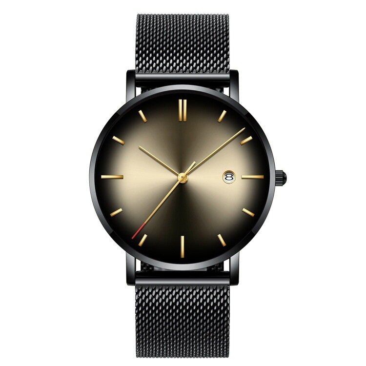 Mode Casual Alloy Business Gradient Color Multi-funktion Mesh Strap Quartz Watch