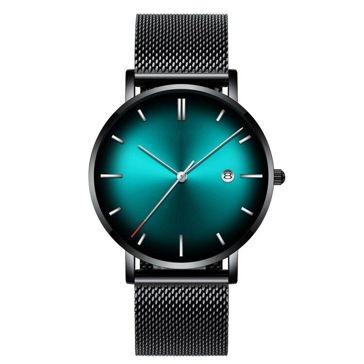 Mode Casual Alloy Business Gradient Color Multi-funktion Mesh Strap Quartz Watch