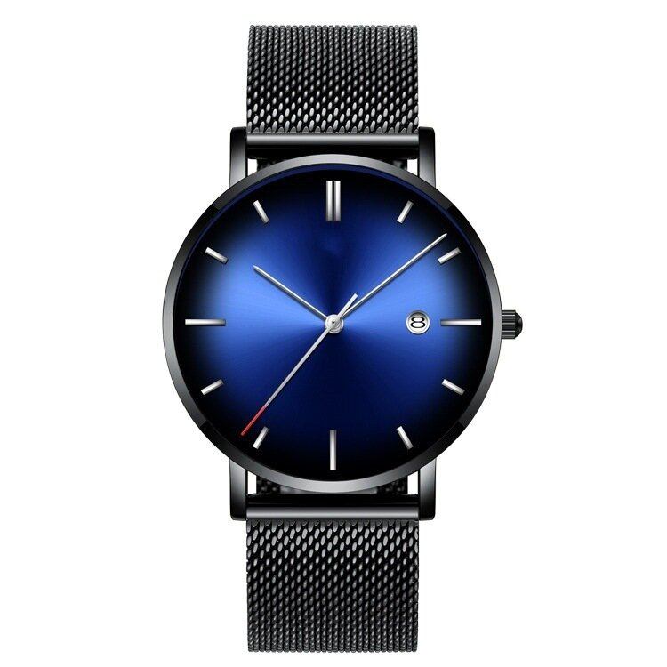 Mode Casual Alloy Business Gradient Color Multi-funktion Mesh Strap Quartz Watch