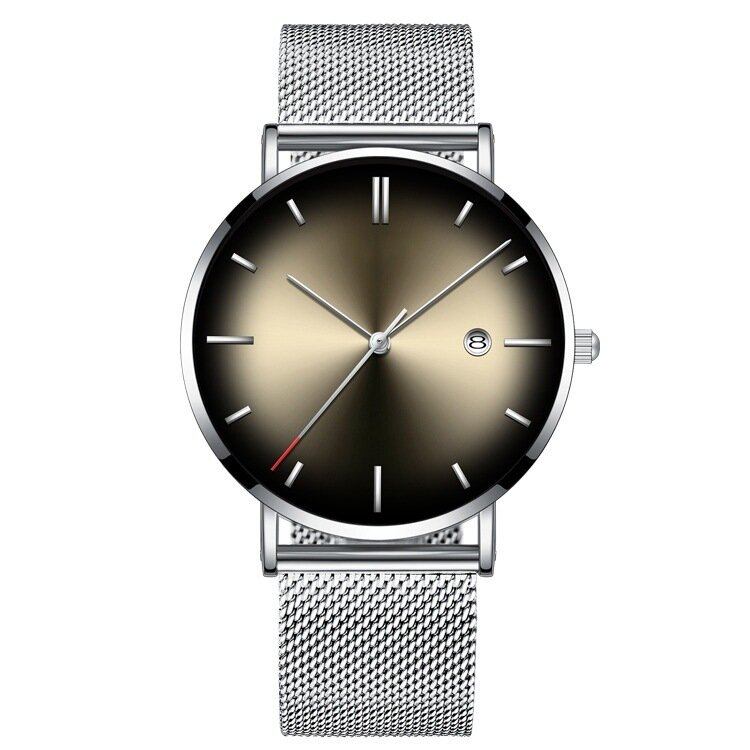 Mode Casual Alloy Business Gradient Color Multi-funktion Mesh Strap Quartz Watch