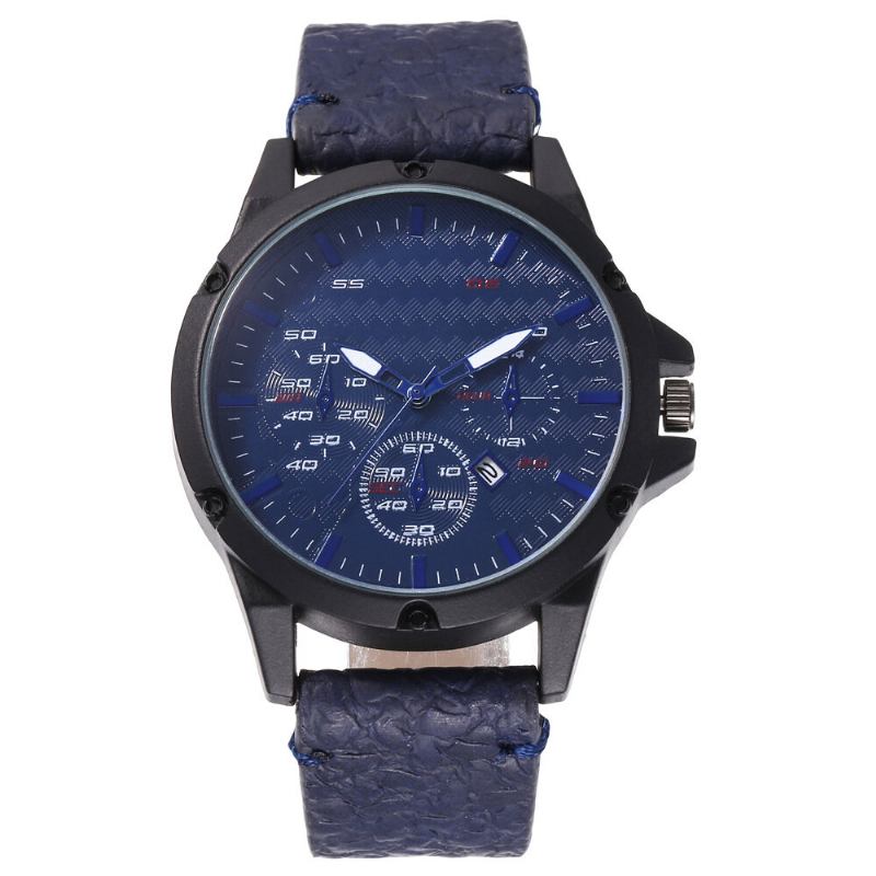 Mode Casual Alloy Casual Vintage Kalender Pu Læder Bælteur Quartz Watch