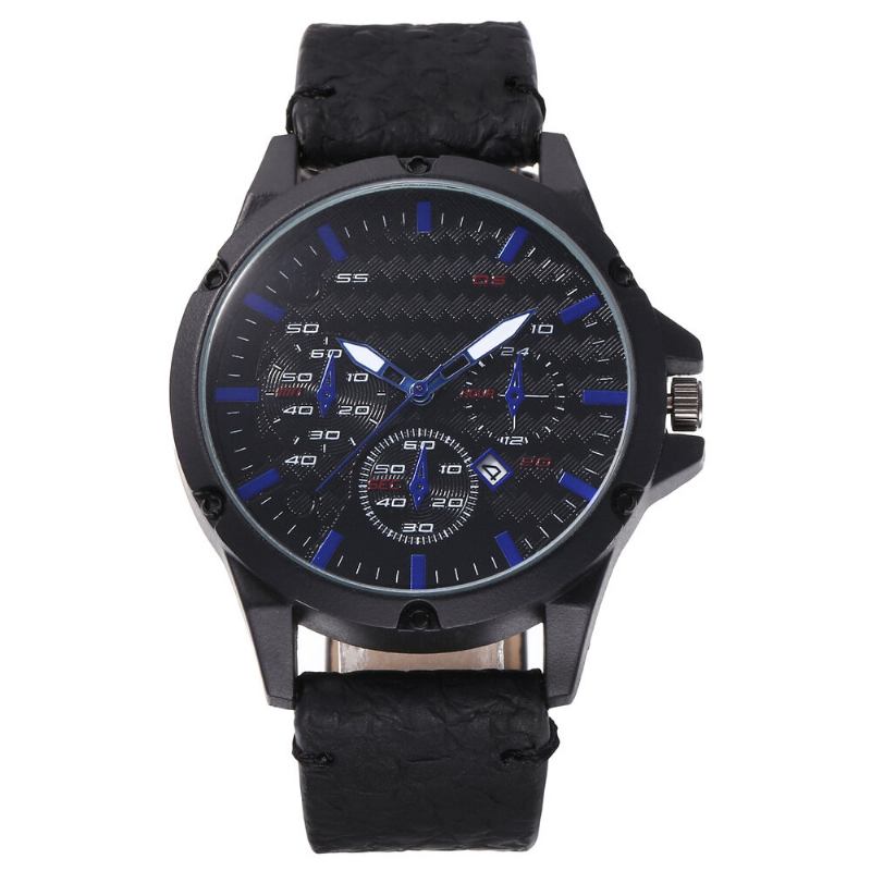 Mode Casual Alloy Casual Vintage Kalender Pu Læder Bælteur Quartz Watch