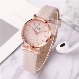 Mode Casual Elegante Kvinder Ure Læderbånd Urskive Rose Guld Armbåndslegering Urkasse Quartz Watch