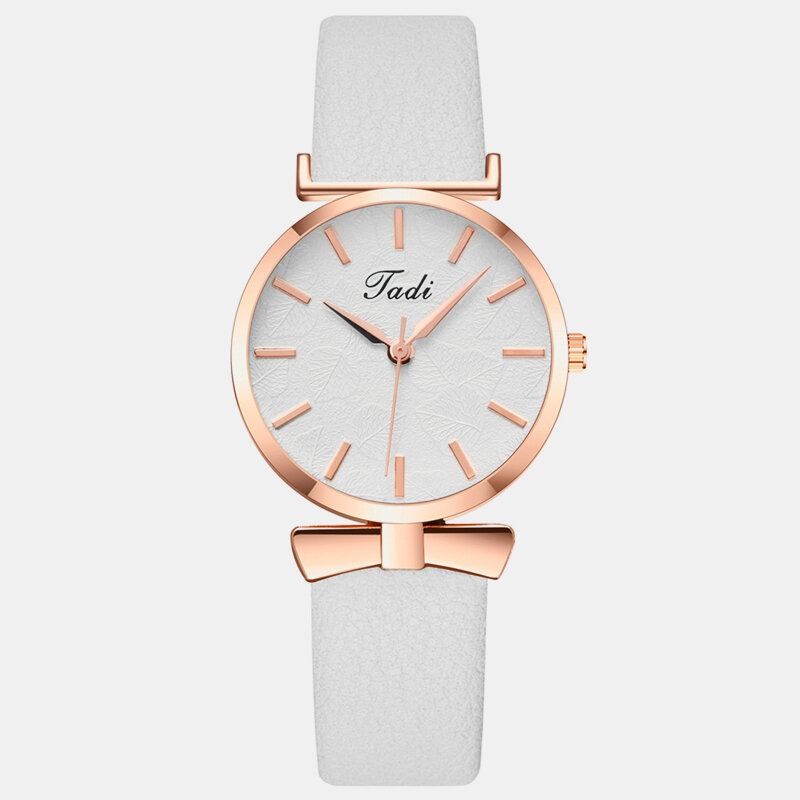 Mode Casual Elegante Kvinder Ure Læderbånd Urskive Rose Guld Armbåndslegering Urkasse Quartz Watch