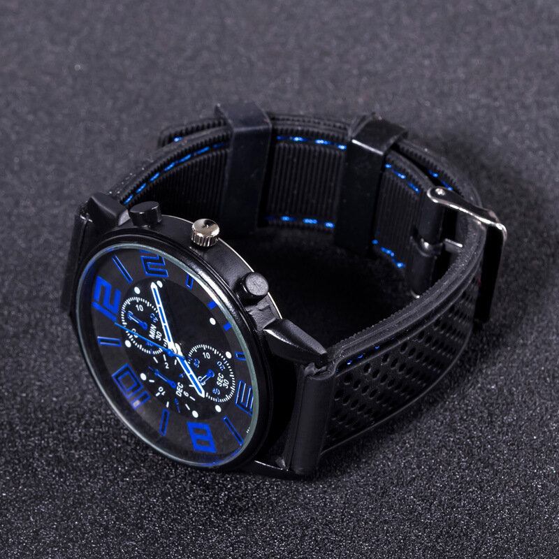 Mode Casual Læder Herre Business Watch Dekoreret Pointer Quartz Watch