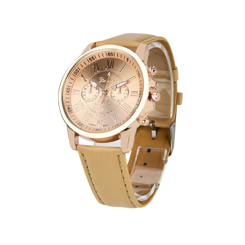 Mode Dameur Light Luxury Casual Læderrem Quartz Watch