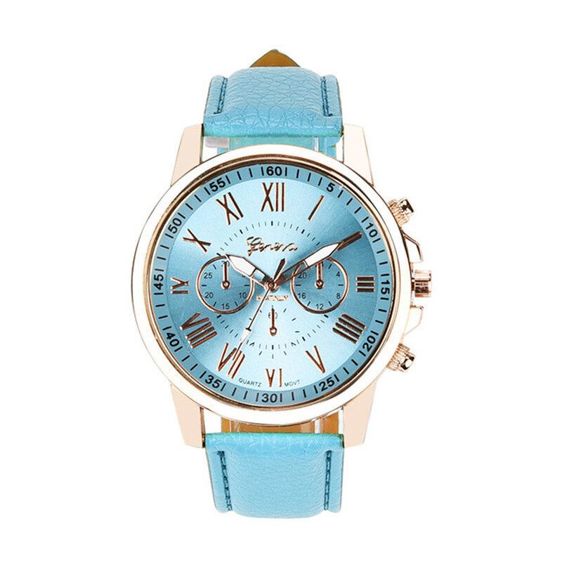 Mode Dameur Light Luxury Casual Læderrem Quartz Watch