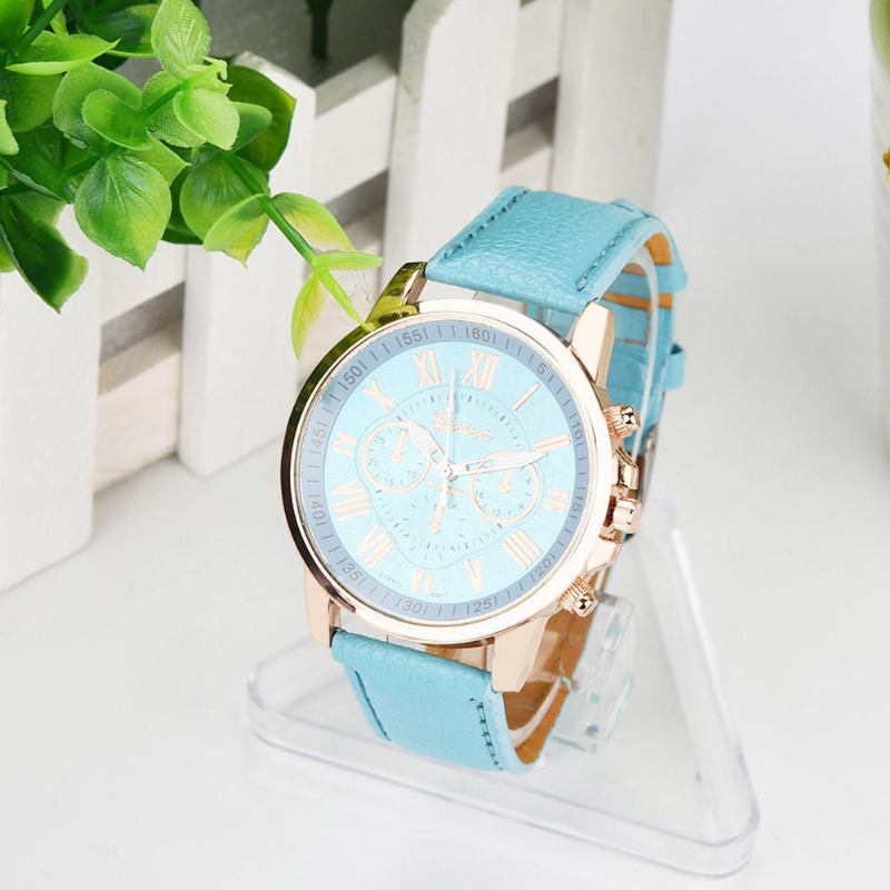 Mode Dameur Light Luxury Casual Læderrem Quartz Watch