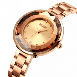 Mode Dameur Tredimensionelt Skærende Spejl Enkelt Lille Urskive Lady Quartz Watch