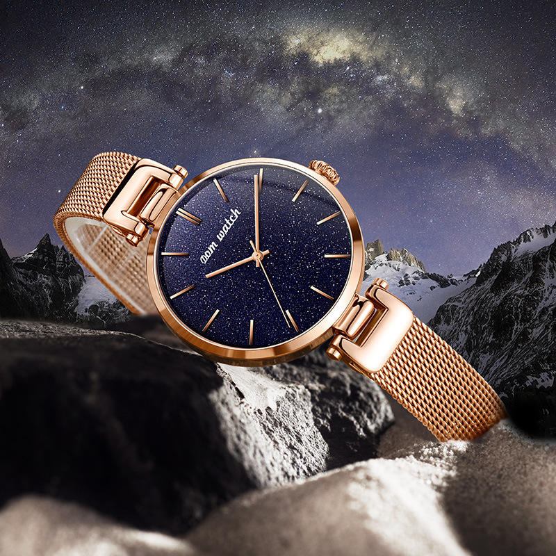 Mode Dameur Vandtæt Starry Sky Dial Light Luxury Quartz Watch