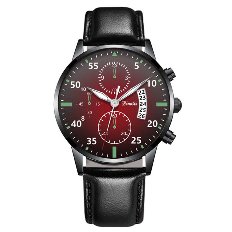 Mode Elegant Alloy Business Casual Sportsbælte Læderbånd Herre Quartz Watch