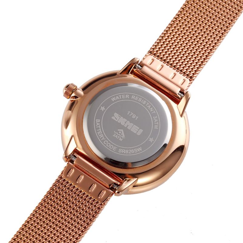 Mode Elegant Dameur Casual Rustfri Stålrem Vandtæt Quartz Watch