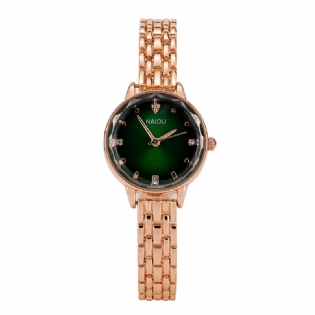 Mode Elegant Design Luksus Krystal Legering Rem Dame Armbånd Armbåndsure Quartz Watch