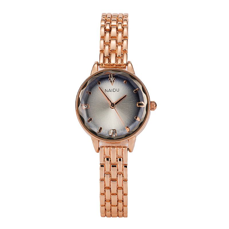 Mode Elegant Design Luksus Krystal Legering Rem Dame Armbånd Armbåndsure Quartz Watch