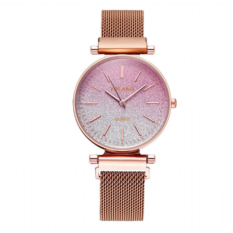 Mode Elegant Gradient Farve Romersk Nummerskive Magnetisk Spænde Damearmbåndsure Quartz Watch