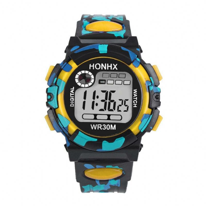 Mode Herreur Luminous Date Week Display Multi-funktion Camouflage Sport Digital Watch