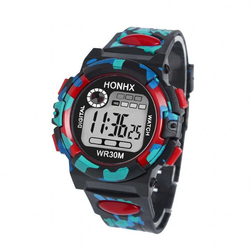 Mode Herreur Luminous Date Week Display Multi-funktion Camouflage Sport Digital Watch