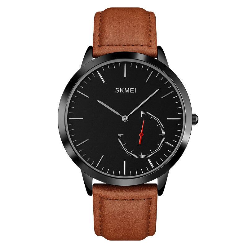 Mode Herreur Vandtæt Læderrem Simple Quartz Watch