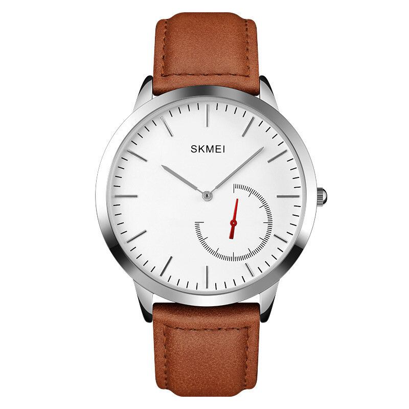 Mode Herreur Vandtæt Læderrem Simple Quartz Watch