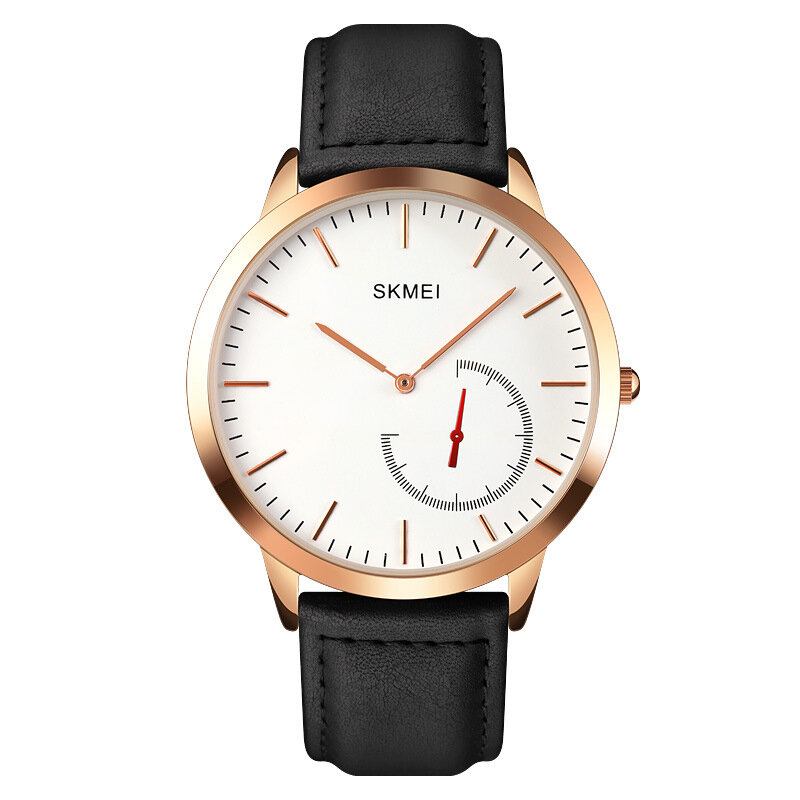 Mode Herreur Vandtæt Læderrem Simple Quartz Watch