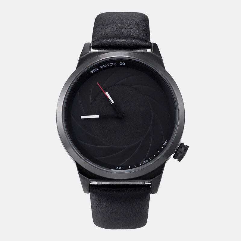 Mode Læder Mesh Rem Creative Dial Herreur Quartz Watch