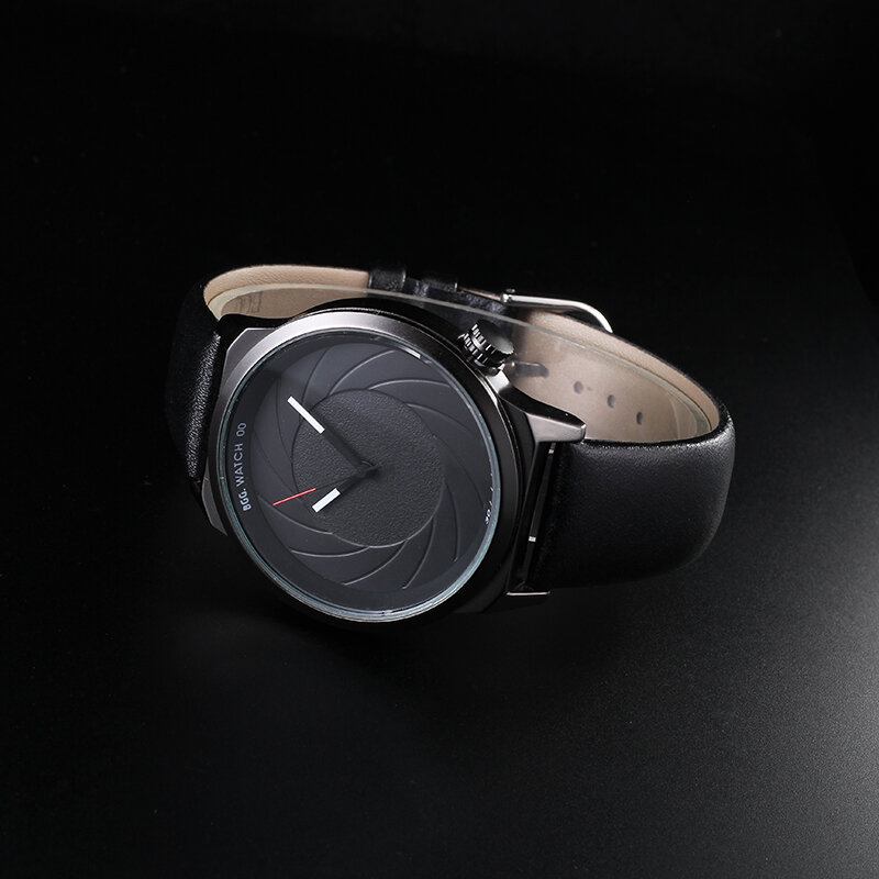 Mode Læder Mesh Rem Creative Dial Herreur Quartz Watch