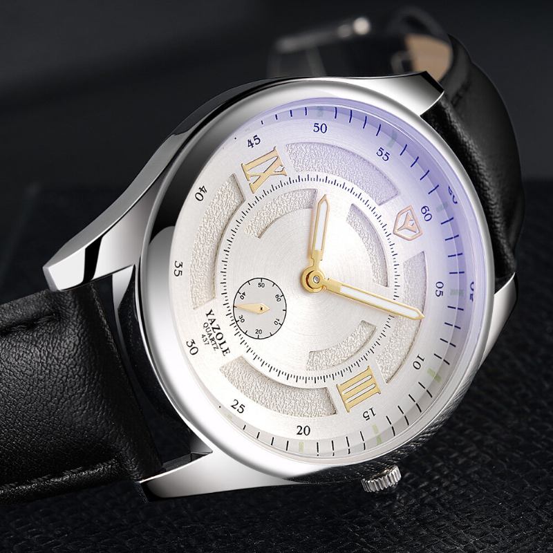 Mode Læderrem Luminous Display Herreur Quartz Watch