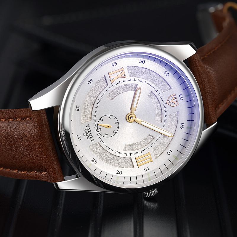 Mode Læderrem Luminous Display Herreur Quartz Watch