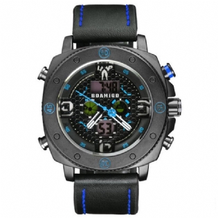 Mode Mænd Digital Watch Creative Dial Luminous Week Display Kronograf Led Dual Display Ur