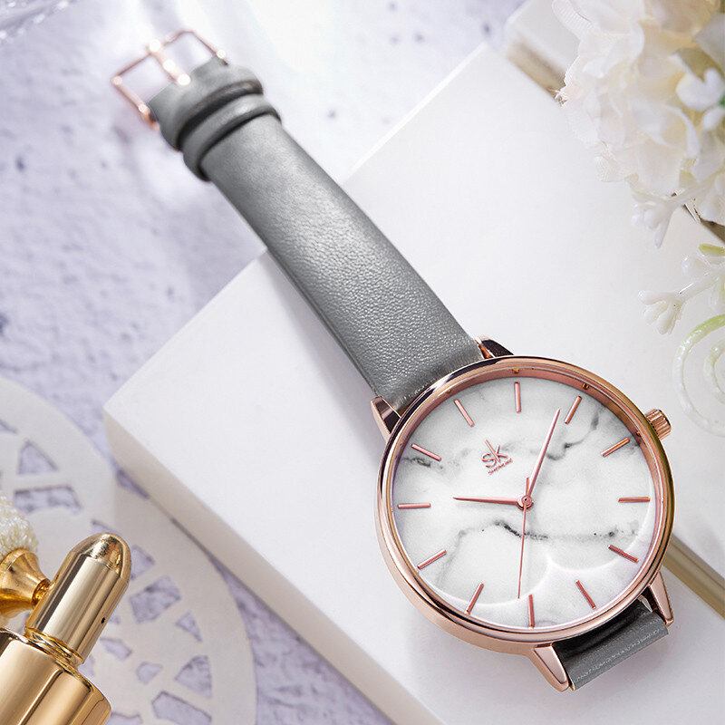 Mode Marble Texture Dial Dame Watch Dame Dress Quartz Watch