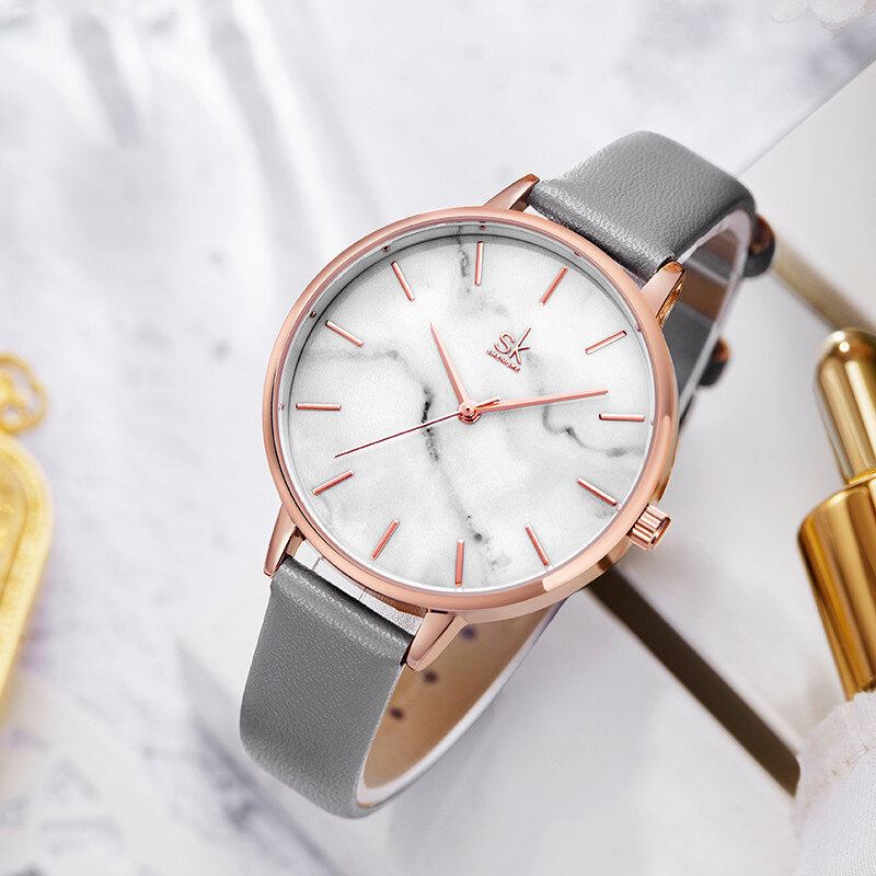 Mode Marble Texture Dial Dame Watch Dame Dress Quartz Watch