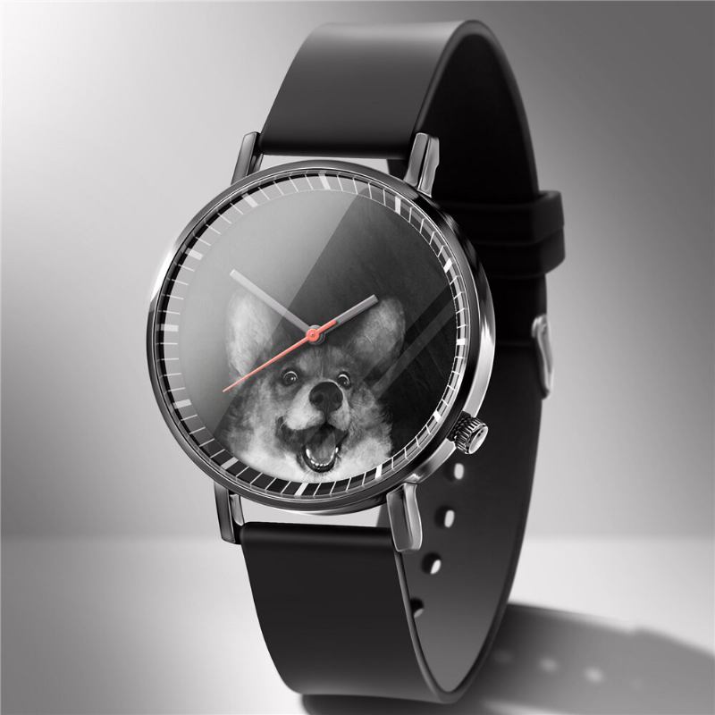 Mode Quartz Watch Animal Print Herre Business Watch Sød Sort-hvid Hunde Katte Mønster Kvinder Quartz Watch