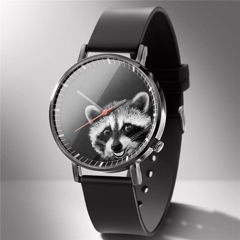 Mode Quartz Watch Animal Print Herre Business Watch Sød Sort-hvid Hunde Katte Mønster Kvinder Quartz Watch